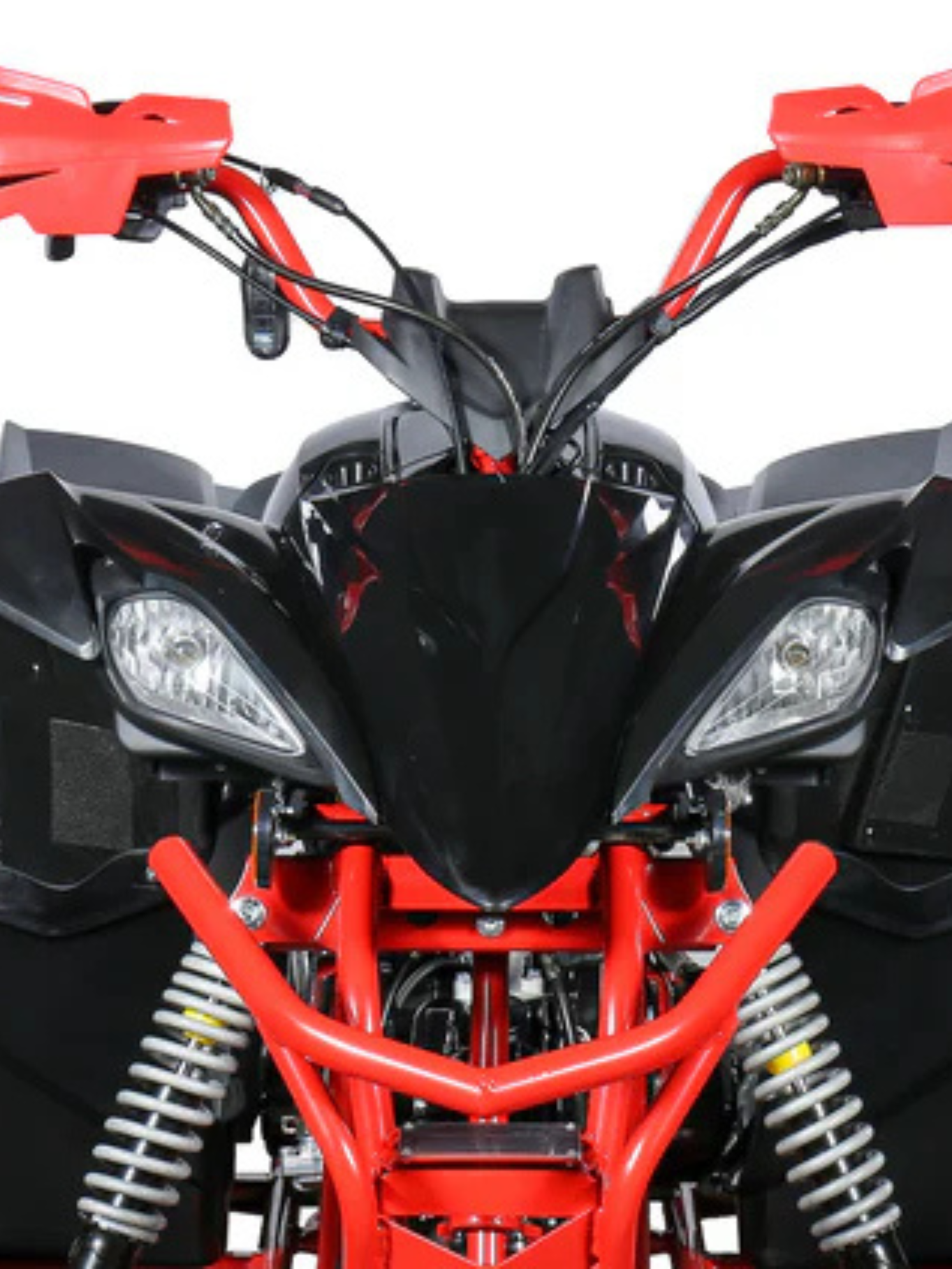 Evoque 125XR ATV,
125cc Evoque 125XR off-road quad,
Front view of Evoque 125XR ATV