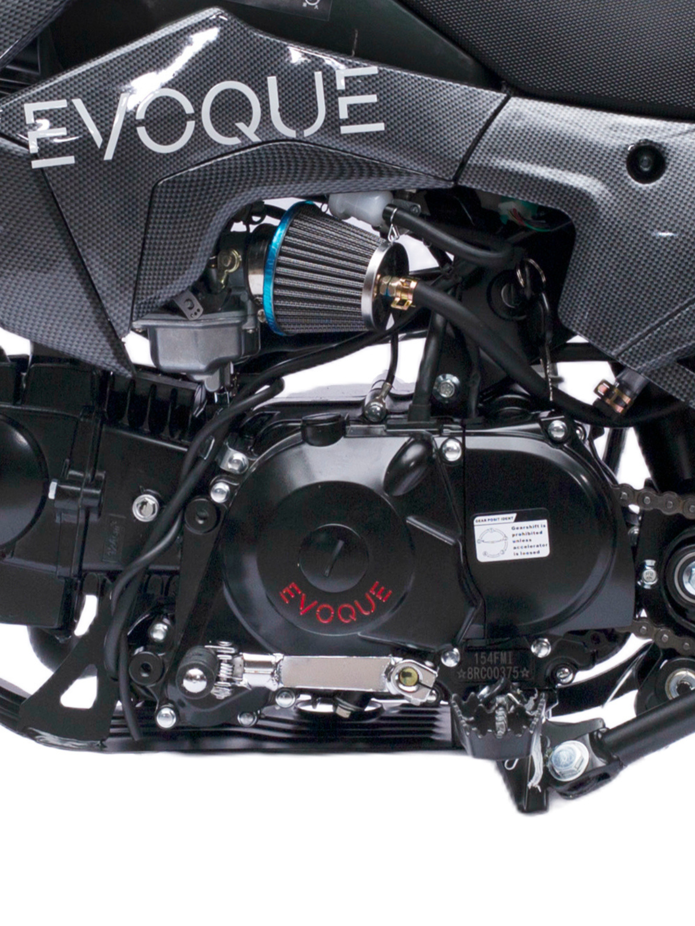 Evoque VQ-125R dirt bike,
VQ-125R 125cc off-road pit bike,
Front view VQ-125R motocross bike