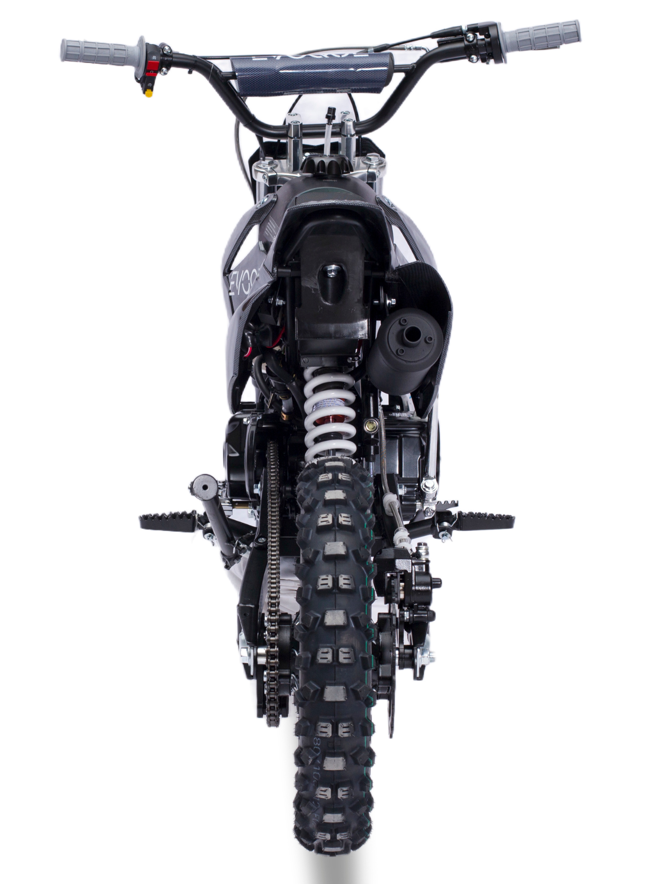 Evoque VQ-125R kick start dirt bike,
Steel frame Evoque 125cc dirt bike,
Evoque dirt bike with alloy rims