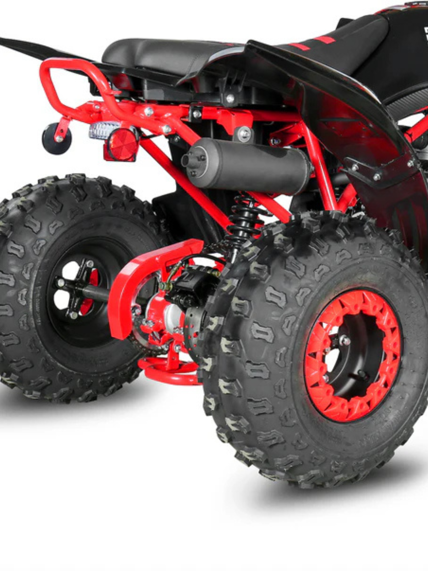 Evoque 125XR with knobby off-road tires,
125XR quad bike with alloy wheels