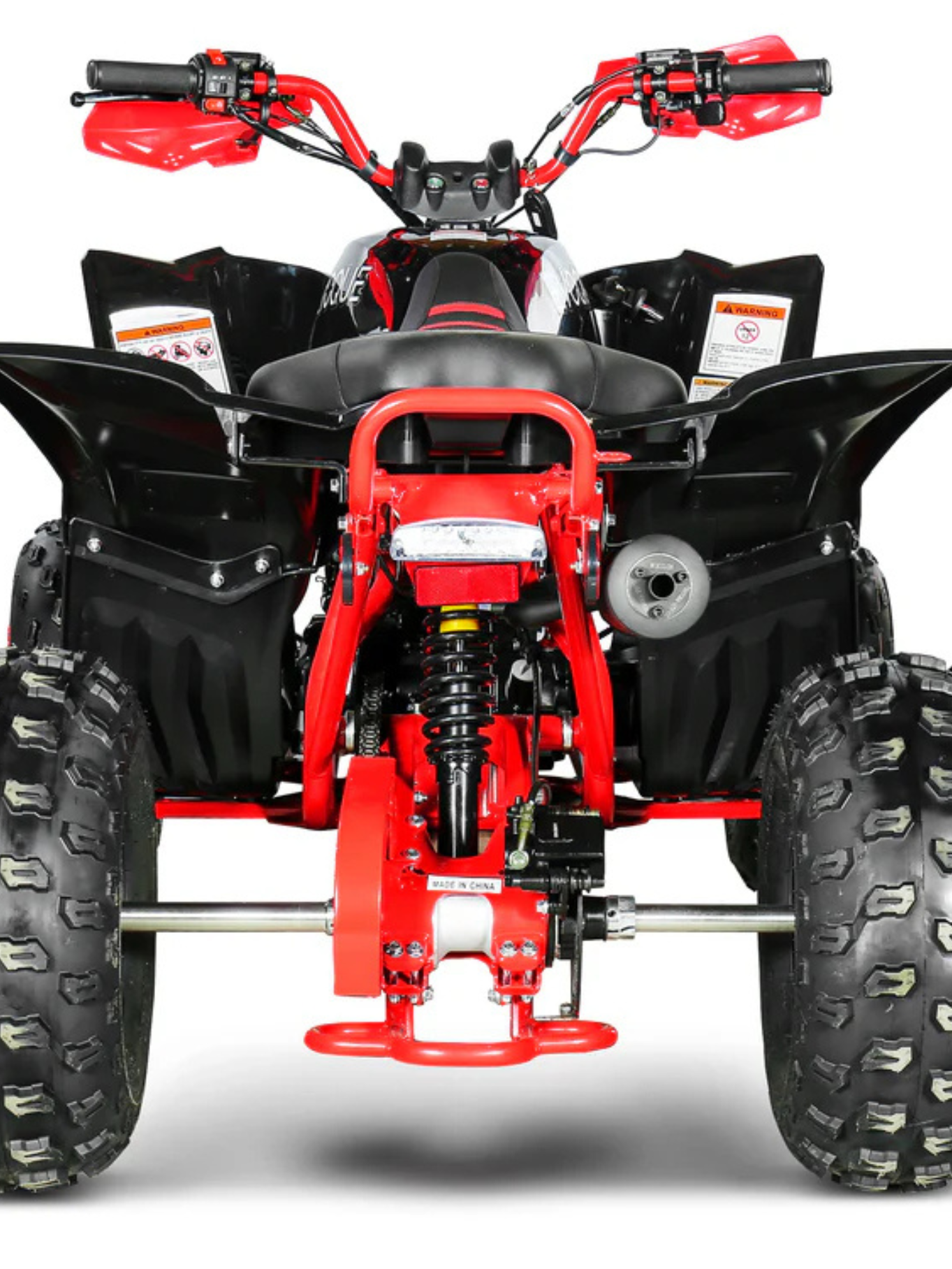 LED headlight on Evoque 125XR ATV,
125XR ATV with handlebar-mounted controls,
Electric start 125cc Evoque 125XR